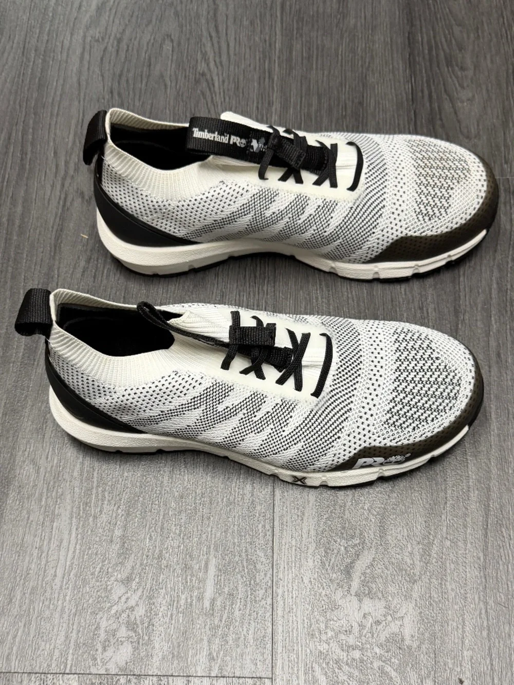 Timberland PRO Men's Radius Knit Slip-On Safety Shoes Size 8, Whit/Black (B-E)